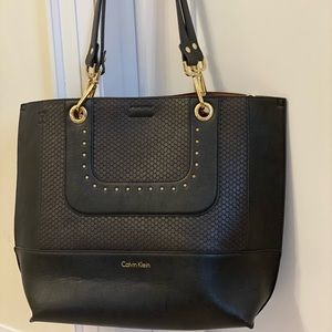 Black and chocolate brown leather crossbody/shoulder bag